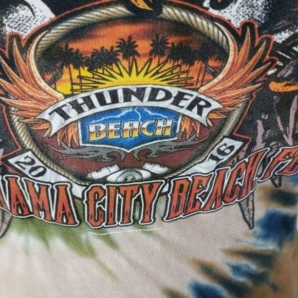 Thunder Beach Motorcycle Tie Dye medium‎ T shirt - Picture 4 of 7